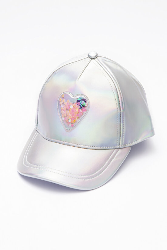 Kız Çocuk Kalp Desenli Şapka - 2