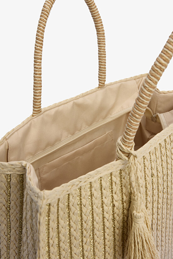 Marget Ekru Hasır Çanta - 3