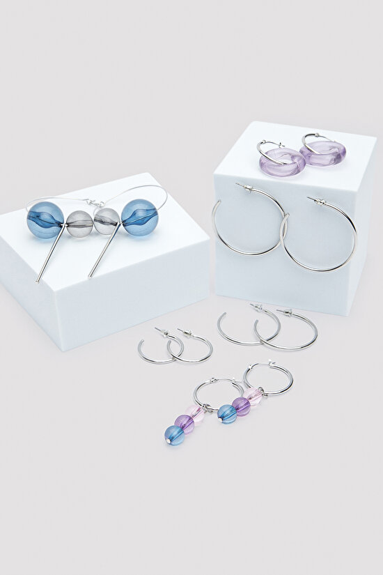 Bel Silver Earrings Set - 3