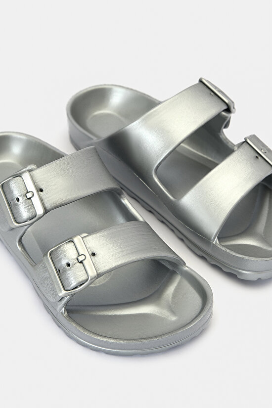 Plassy Gümüş Rengi Terlik - 3