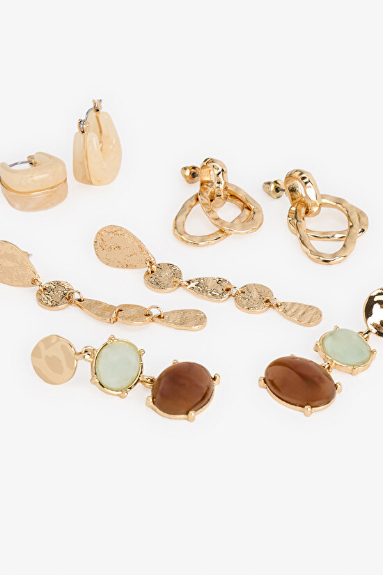 Gold Mia 4 Pack Earring Set - 3