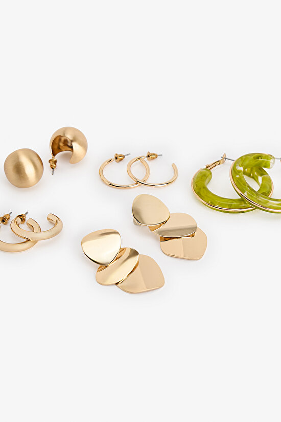 Gold Loni 5 Pack Earrings - 3