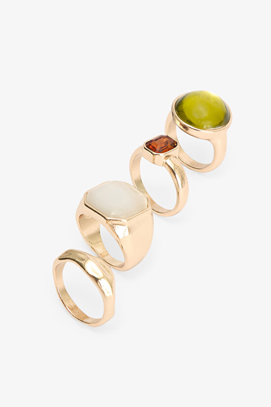 Gold Color Elisa 3-Piece Ring Set - 1