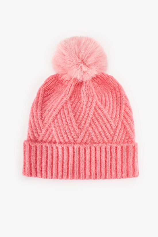 Pembe Luisa Çizgili Bere - 1