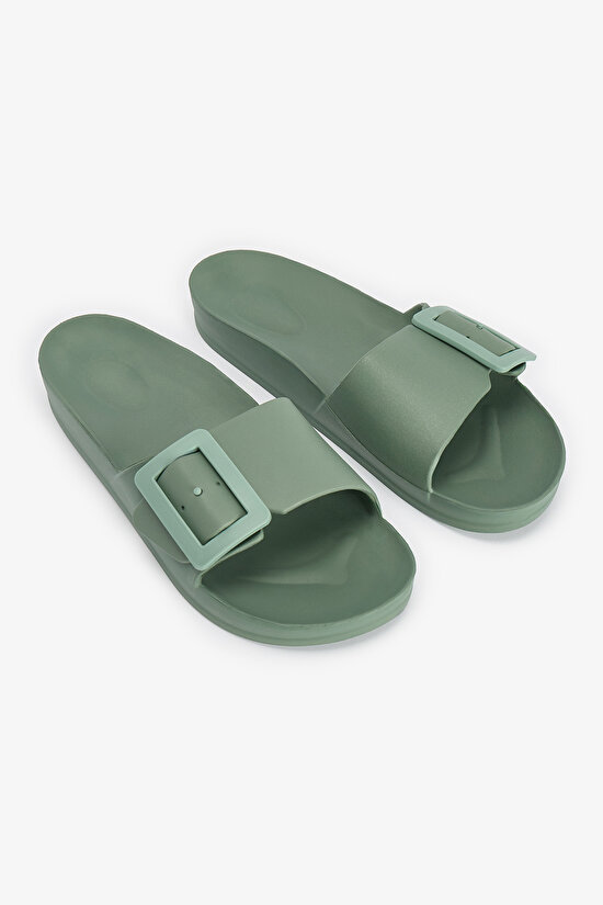 Yeşil Big Buckle Terlik - 2