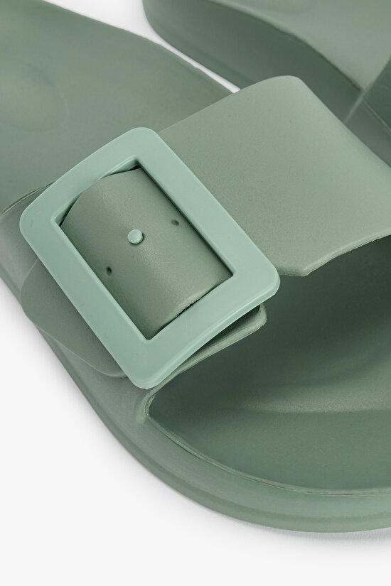 Yeşil Big Buckle Terlik - 3