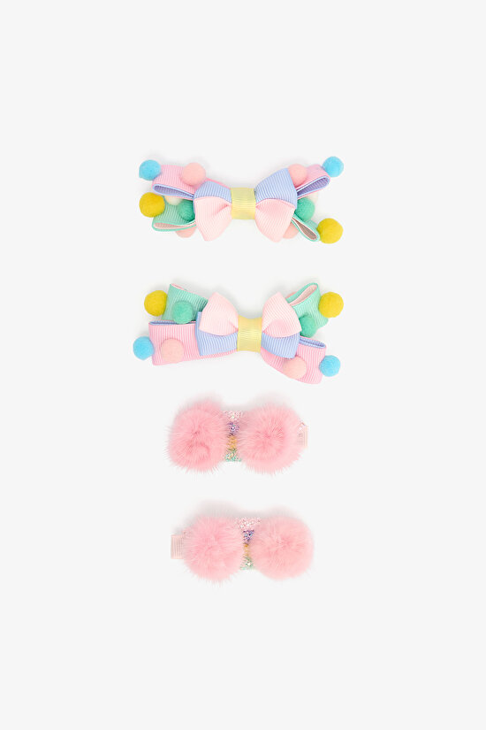 Colorful Girls Rainbow 4-Piece Hair Clip Set - 1