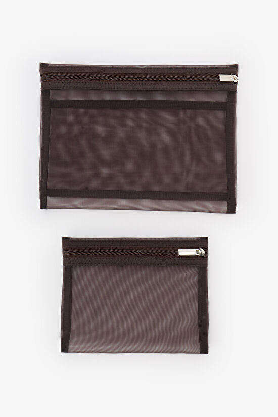 Brown Emma 2 Pack Makeup Bag - 1