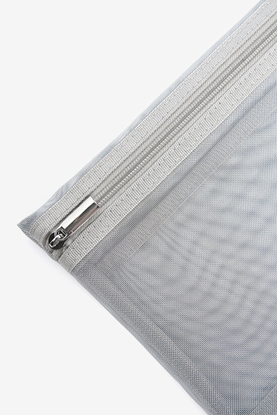 Pepy Gümüş Renk Makyaj Çantası - 4