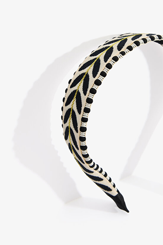 Black White Belinda Headband - 3