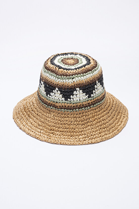 Ethnic Çok Renkli Plaj Şapkası - 2