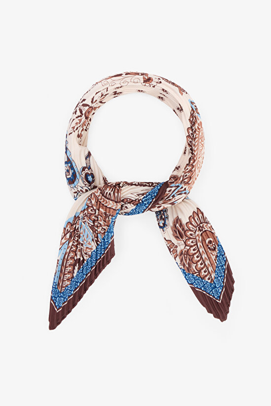 Yeşil Nadia Şal Desenli Bandana - 1