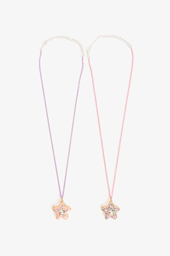 Renkli Kız Çocuk 2'li BFF Kolye Seti - 1