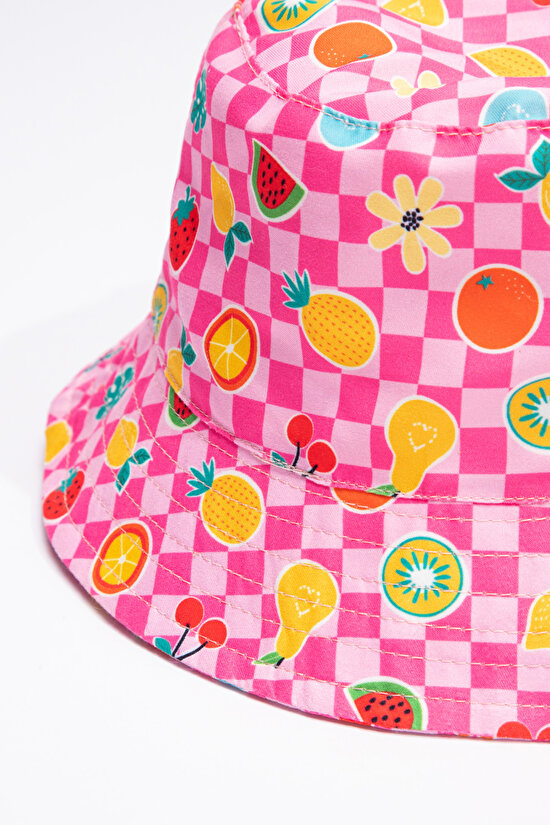 Kız Çocuk Meyve Desenli Şapka - 2