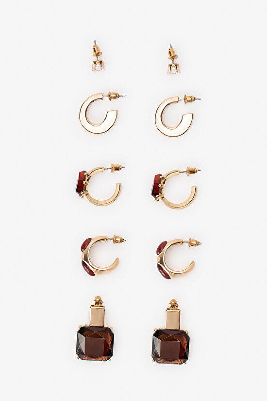 Gold Heidi 5 Pack Earring Set - 1