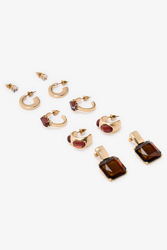 Gold Heidi 5 Pack Earring Set - 2