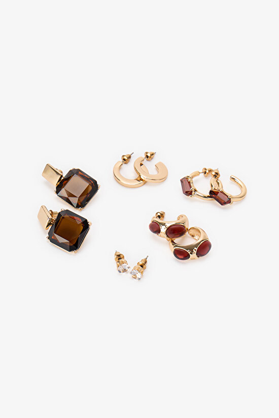 Gold Heidi 5 Pack Earring Set - 3