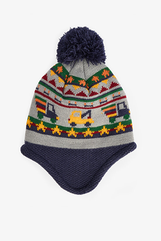 Erkek Çocuk Arabalı Çizgili Bere - 2