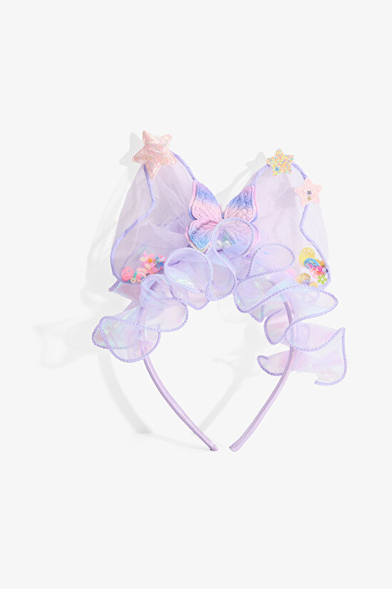 Lilac Purple Girls Shell Headband - 1