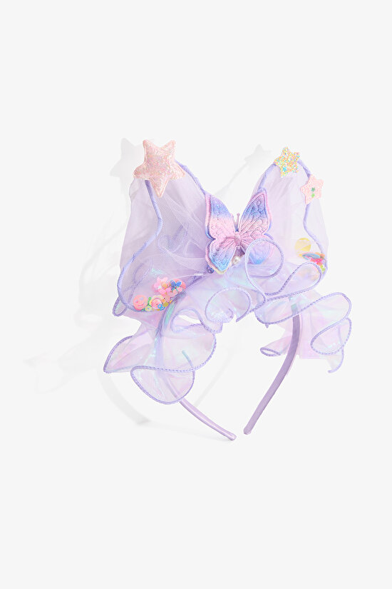 Lilac Purple Girls Shell Headband - 2