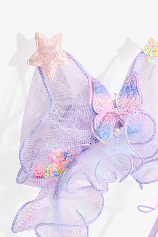 Lilac Purple Girls Shell Headband - 3