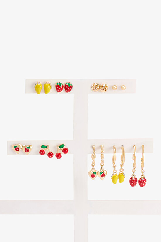 Multicolor Mix Fruit Earring Set - 1