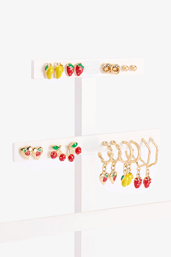 Multicolor Mix Fruit Earring Set - 2