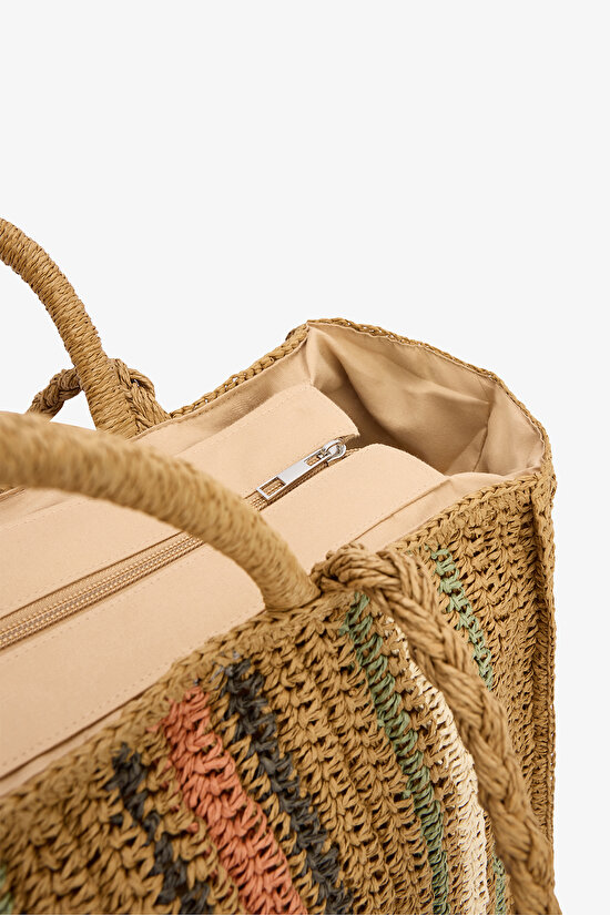 Cool Çok Renkli Hasır Çanta - 4