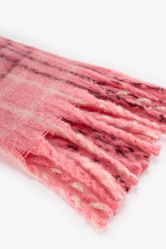 Pembe Clara Çizgili Atkı - 3