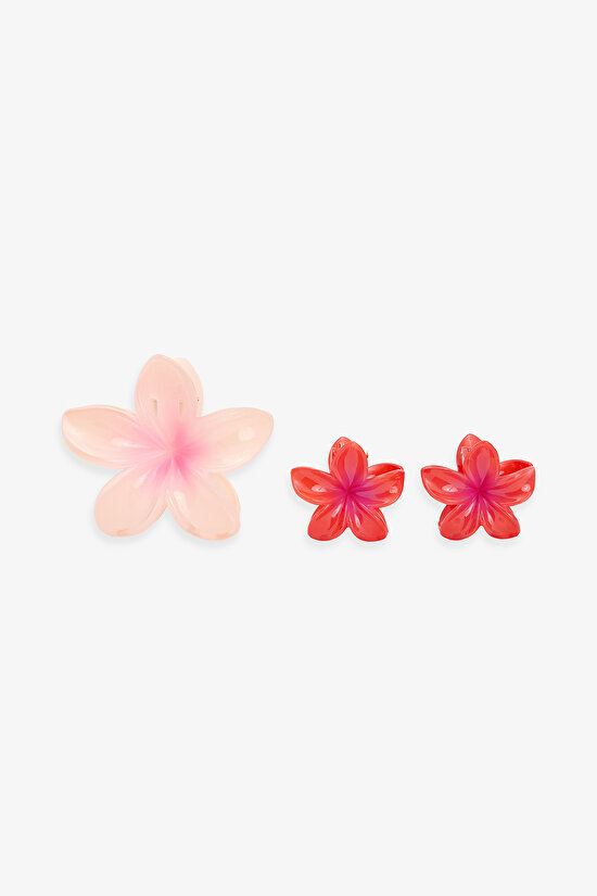 Multicolor Floral Hair Clip - 1