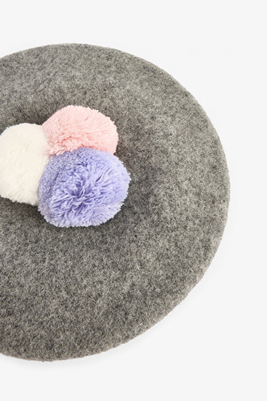Siyah Gri Kız Çocuk Lucia Şapka - 2