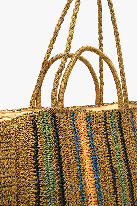 Cool Renkli Hasır Çanta - 3