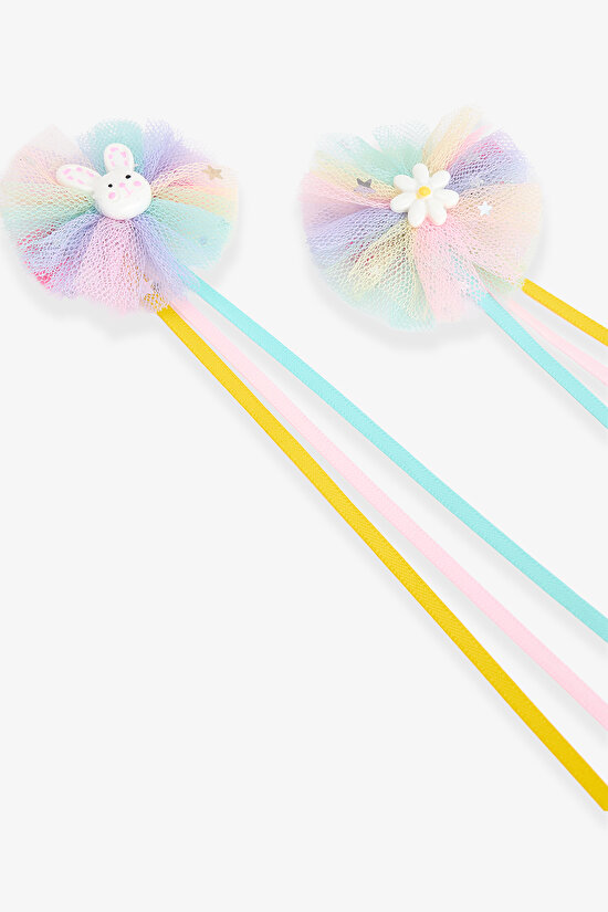 Multicolor Girls Beads Hair Clip - 2