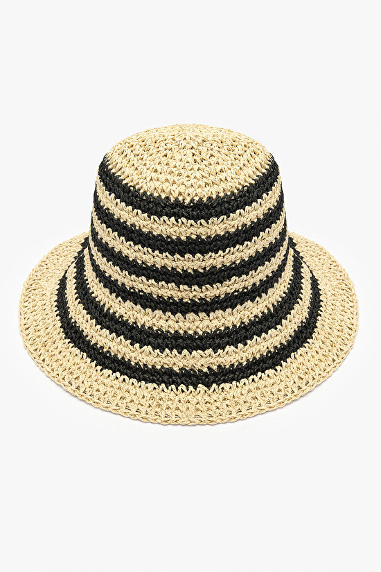 Stripe Çok Renkli Plaj Şapkası - 2