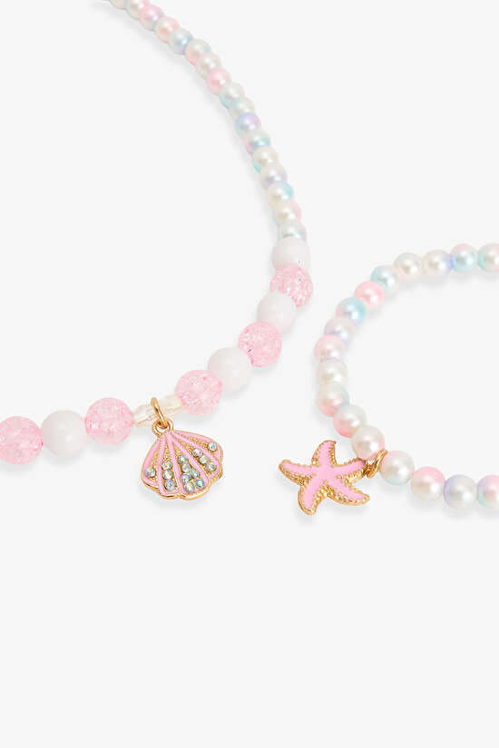 Multicolor Girls Star Necklace Set - 1