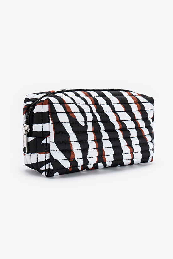 Siyah Zebra Makyaj Çantası - 3