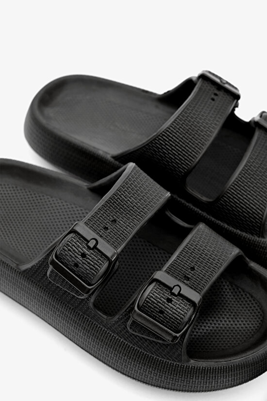 Eva Black Slippers - 3