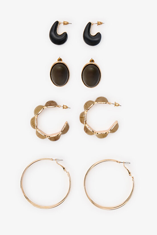 Gold Nicole 4 Pack Earring Set - 1