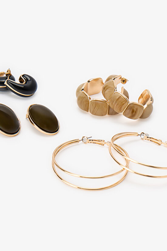 Gold Nicole 4 Pack Earring Set - 3