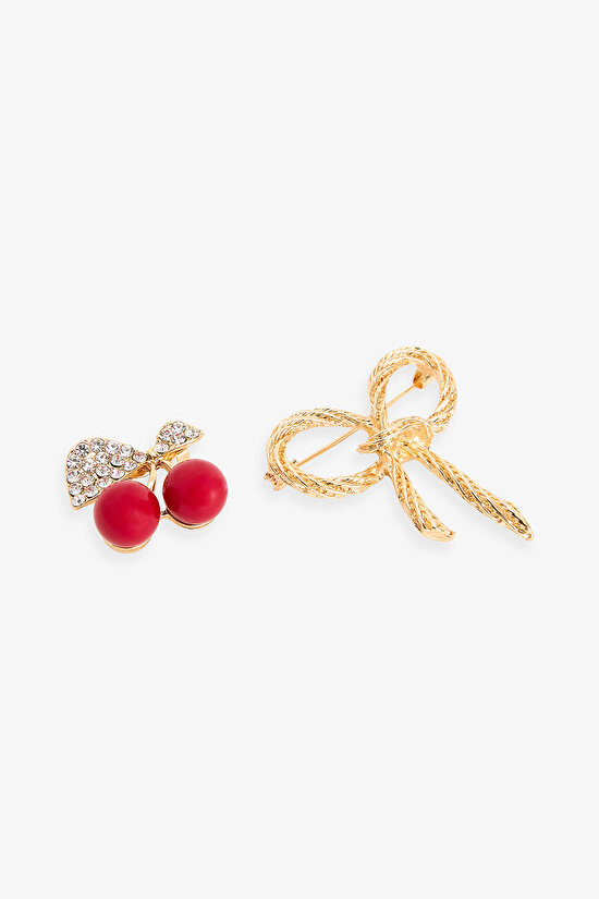 Multicolor Cherry Brooch - 2
