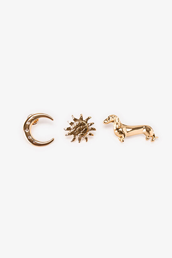 Altın Rengi Daily 3'lü Broş - 1