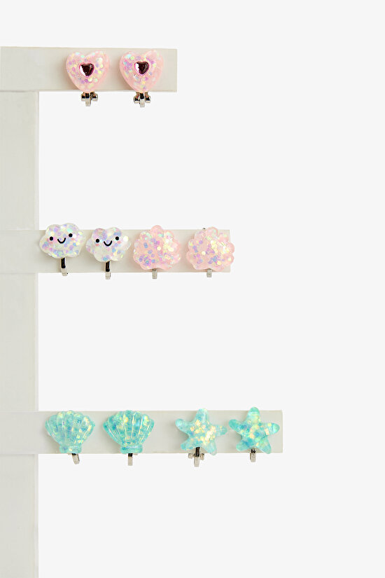 Multicolor Girls Star Earring Set - 1