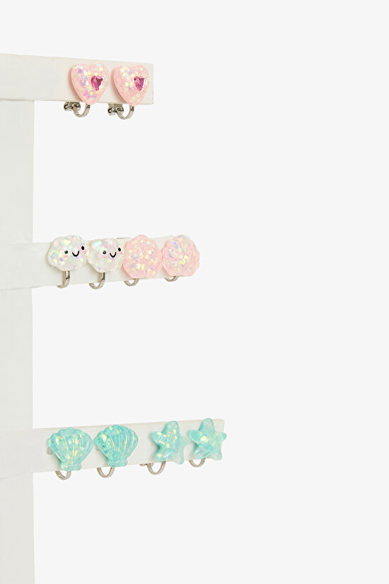 Multicolor Girls Star Earring Set - 2