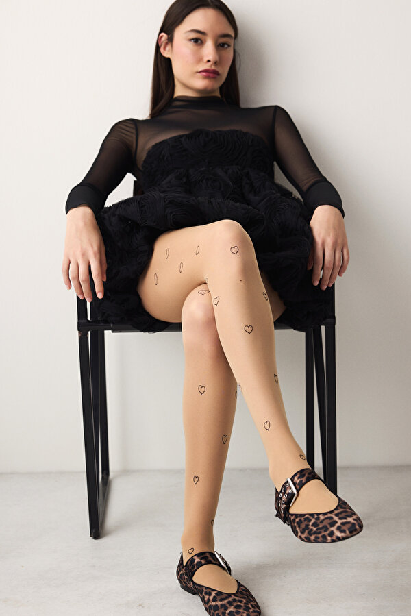 Heart Tattoo Naturel Ten Külotlu Çorap - Penti Loves Paris Koleksiyonu - 4 AL 3 ÖDE