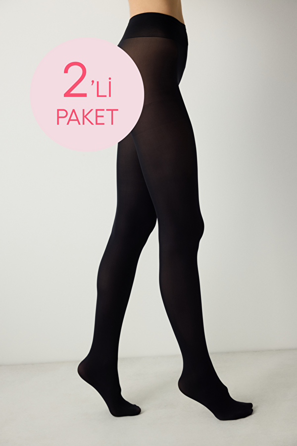 Siyah 2'li Opak 50 Külotlu Çorap-Pentilicious - 4 AL 3 ÖDE