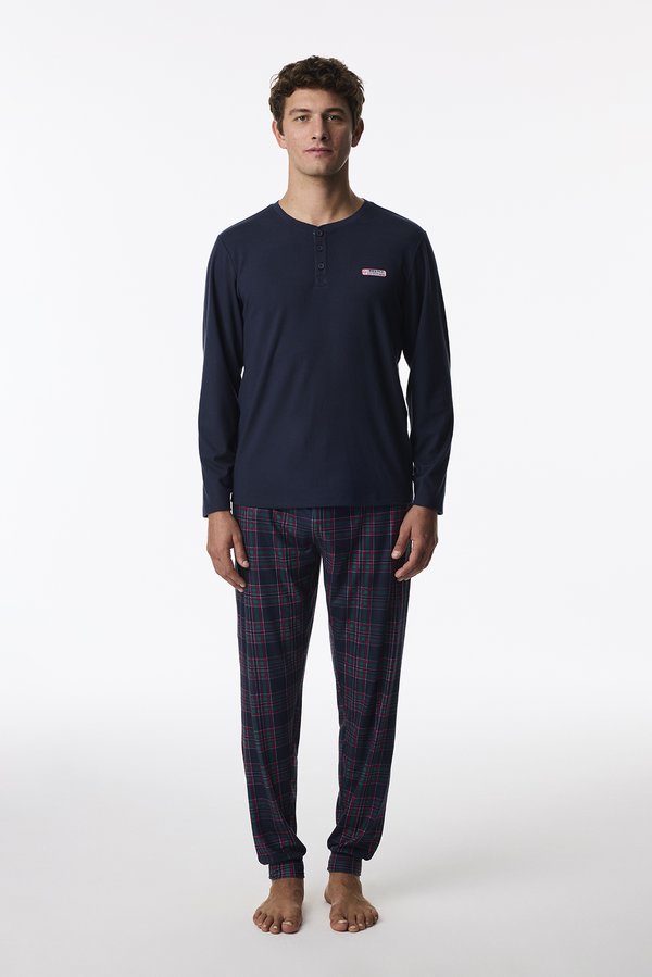 Erkek North Rail Çizgili Uzun Kollu Jogger Pijama Takımı - 2 AL 1 ÖDE