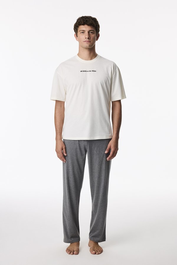 Erkek Modern Stone Oversize Pantolon Kısa Kollu Pijama Takımı - 2 AL 1 ÖDE