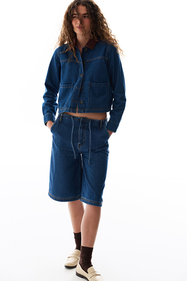 Koyu Mavi Denim Ceket - 2 AL 1 ÖDE