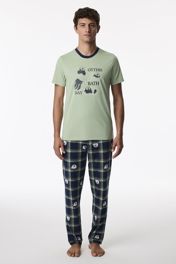 Erkek Otter Bath Pantolon Kısa Kollu Pijama Takımı - 2 AL 1 ÖDE