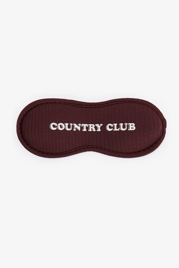 Kahverengi Country Club Slogan Desenli Uyku Gözlüğü - 2 AL 1 ÖDE